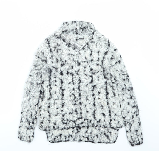 Peacocks Womens White  Knit Pullover Jumper Size S
