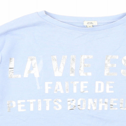 River Island Womens Blue  Jersey Pullover Sweatshirt Size S  - La Vie Est