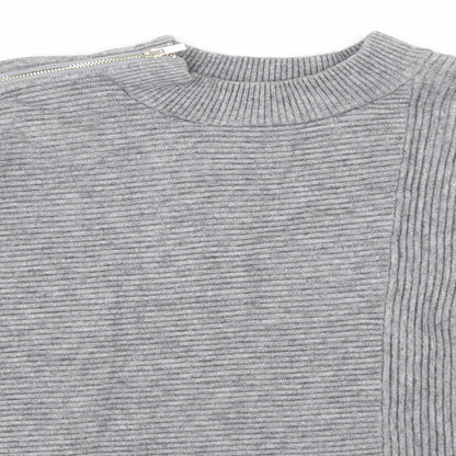 River Island Womens Grey Striped Knit Pullover Jumper Size S