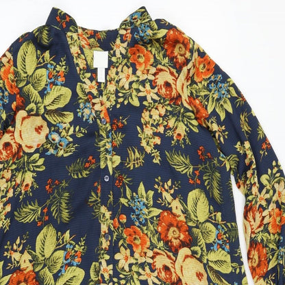 Womens UK Size 6 H&M Multicoloured Basic Button-Up