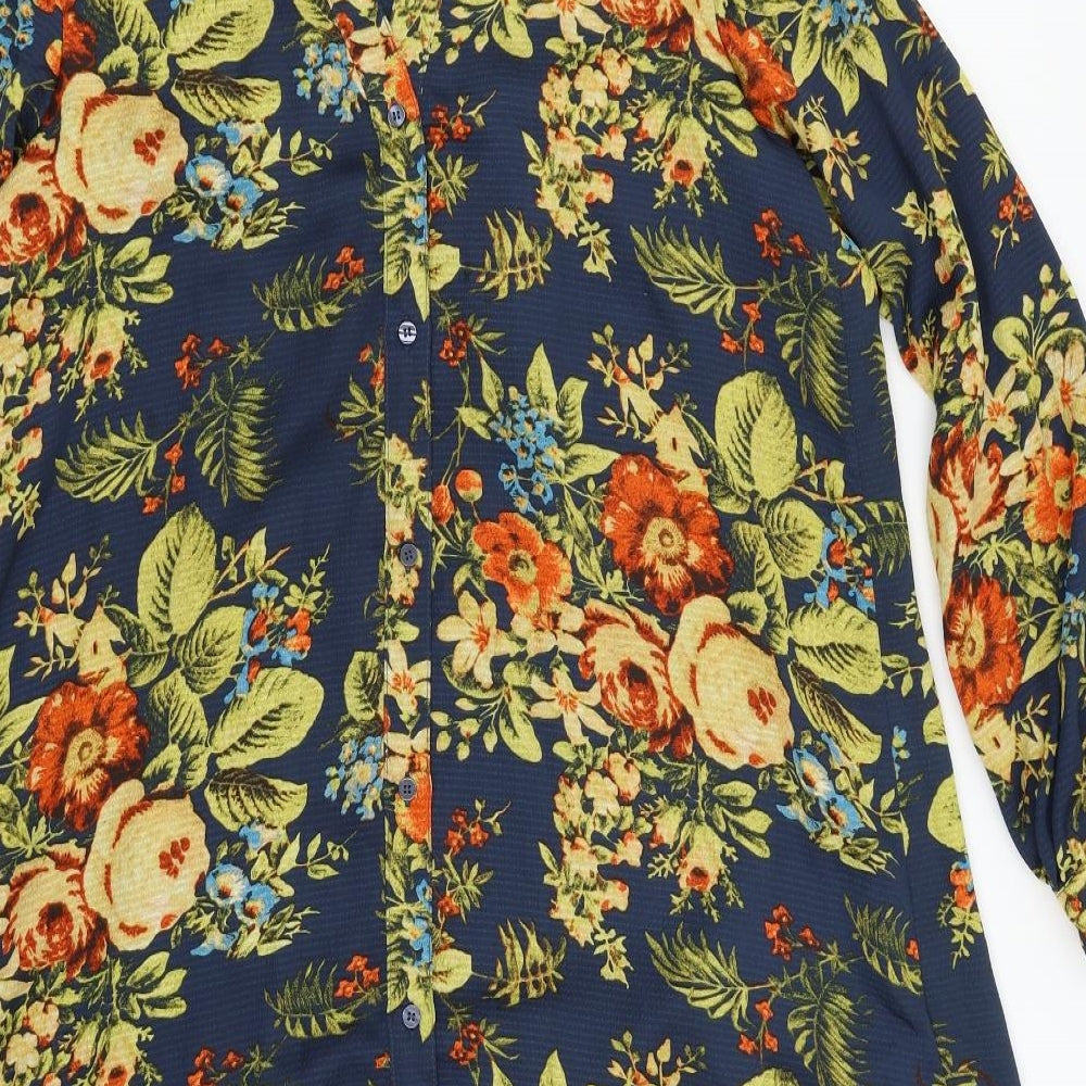 Womens UK Size 6 H&M Multicoloured Basic Button-Up