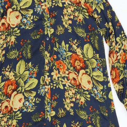 Womens UK Size 6 H&M Multicoloured Basic Button-Up