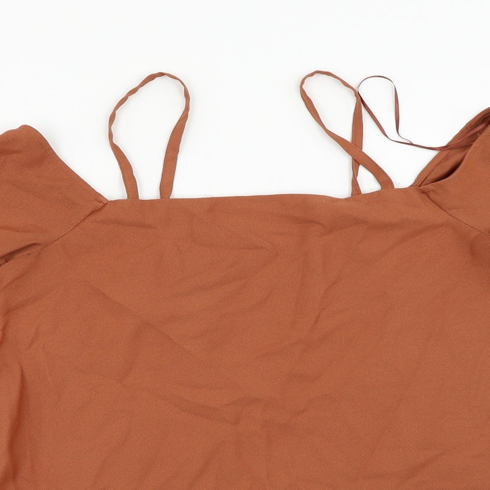 Womens UK Size 10 River Island Orange Basic Blouse