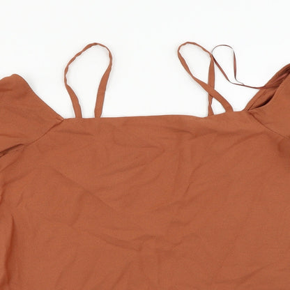 Womens UK Size 10 River Island Orange Basic Blouse