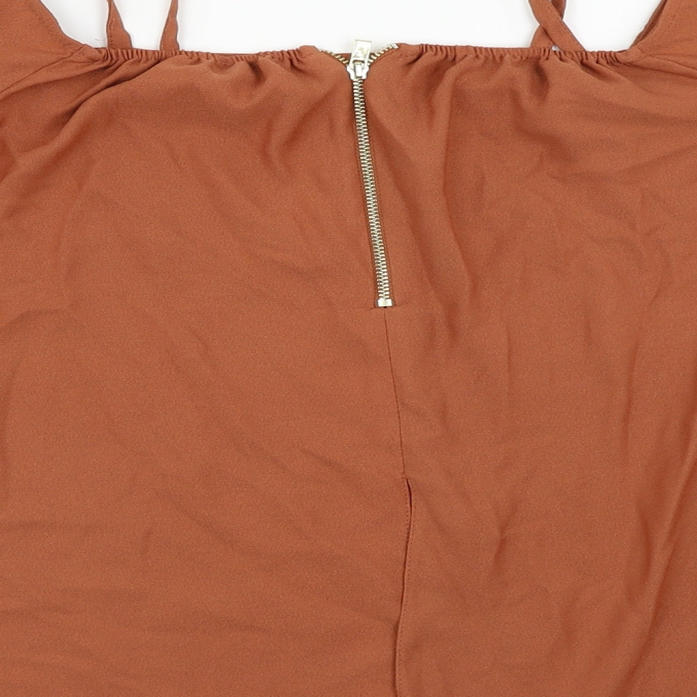 Womens UK Size 10 River Island Orange Basic Blouse