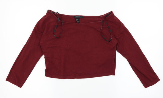 FOREVER 21 Womens Purple   Cropped T-Shirt Size XL