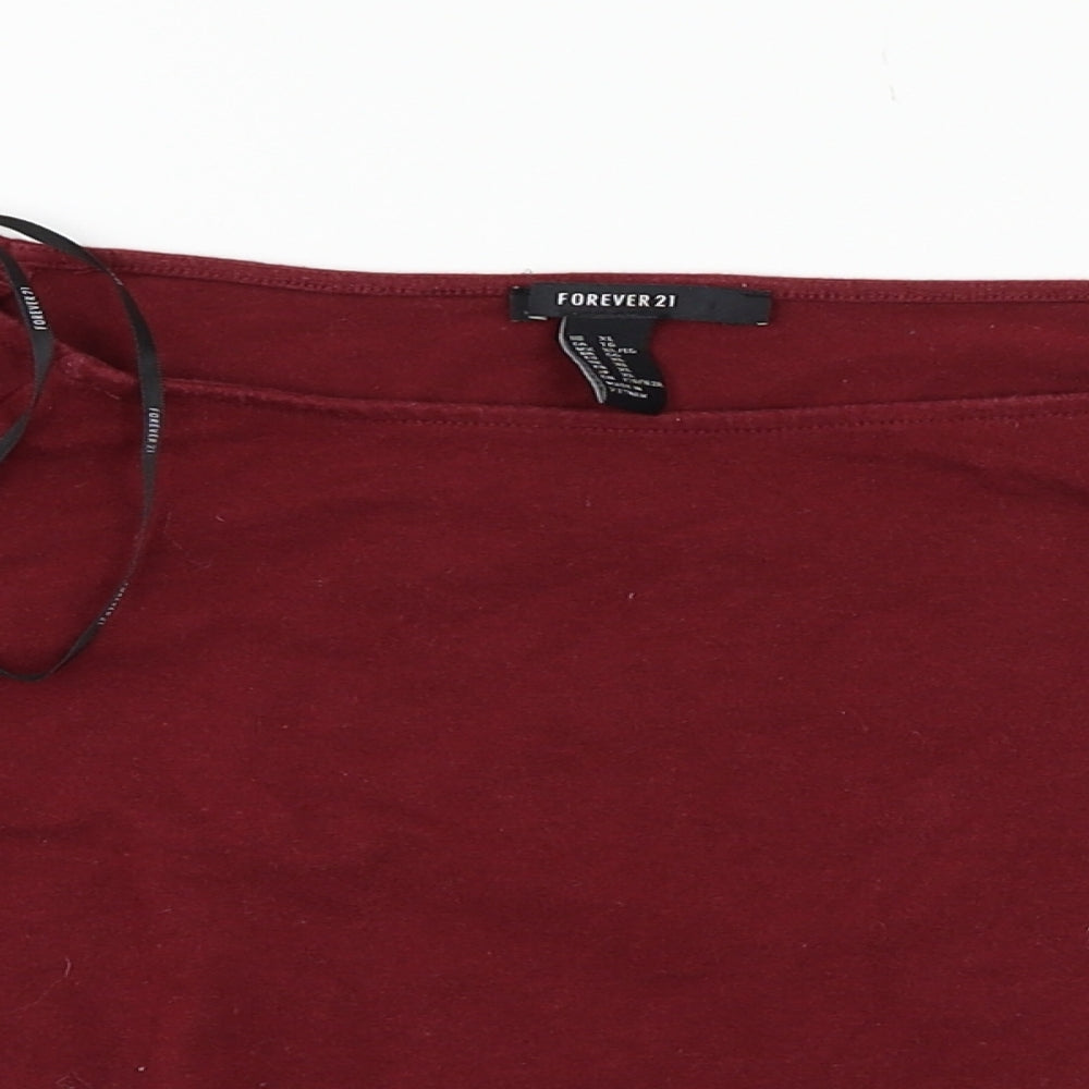 FOREVER 21 Womens Purple   Cropped T-Shirt Size XL