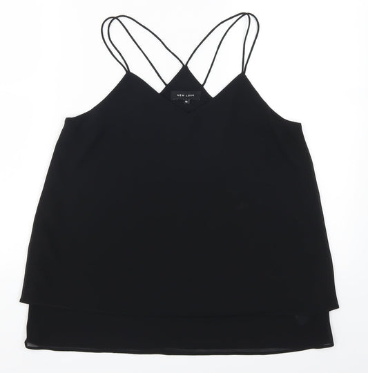 Womens UK Size 10 New Look Black Basic Tank