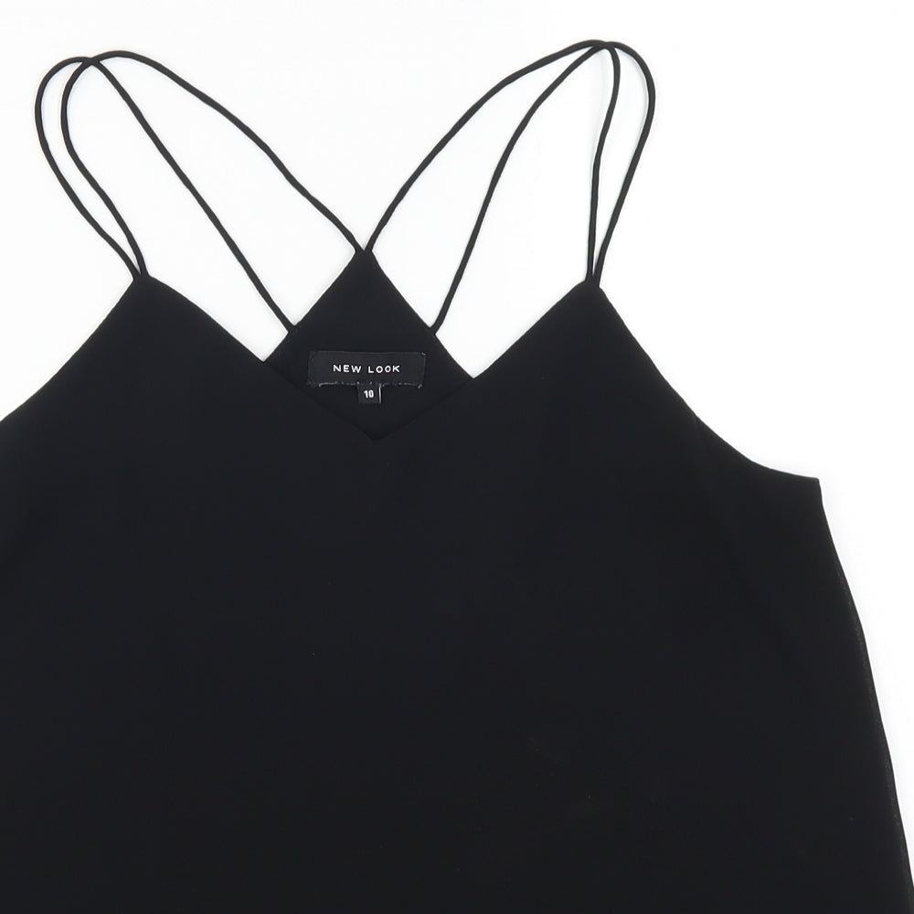Womens UK Size 10 New Look Black Basic Tank