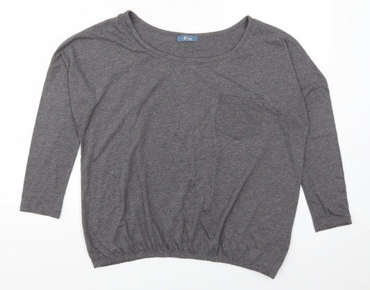 Evie Womens Grey   Basic T-Shirt Size 14