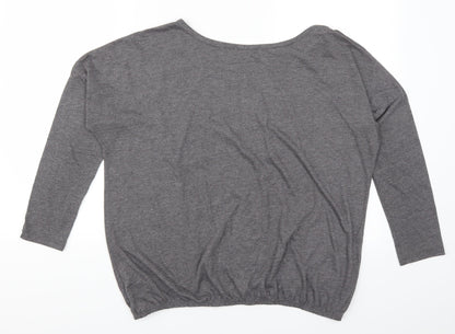 Evie Womens Grey   Basic T-Shirt Size 14