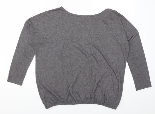 Evie Womens Grey   Basic T-Shirt Size 14