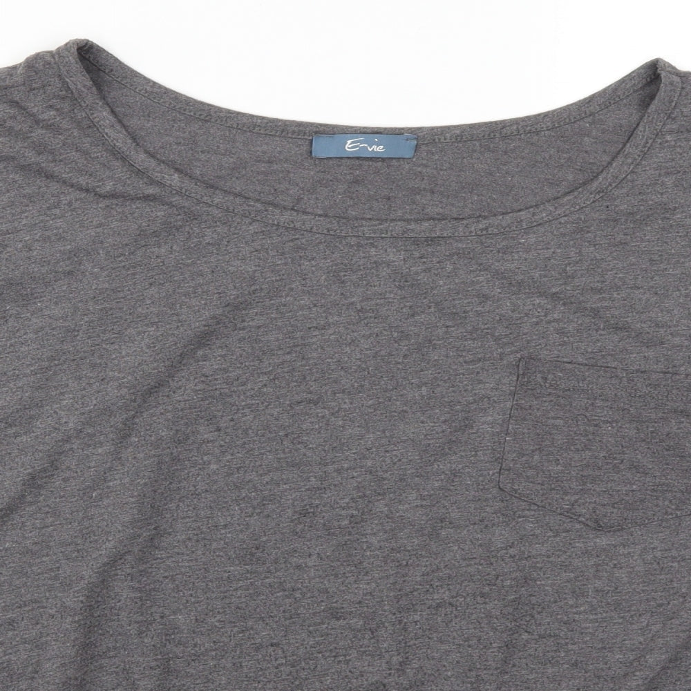 Evie Womens Grey   Basic T-Shirt Size 14
