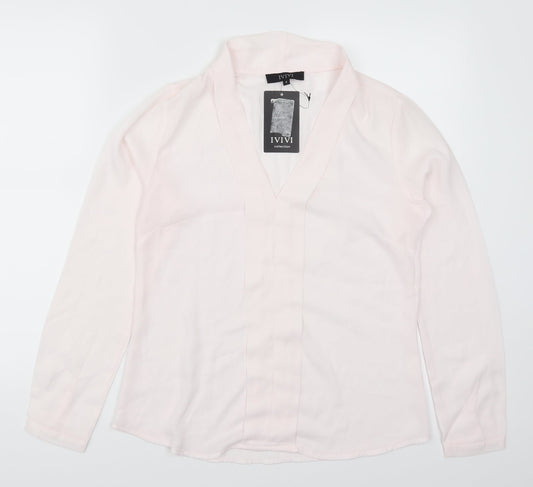 Womens UK Size S IVIVI Pink Basic Blouse