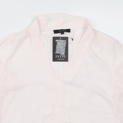 Womens UK Size S IVIVI Pink Basic Blouse