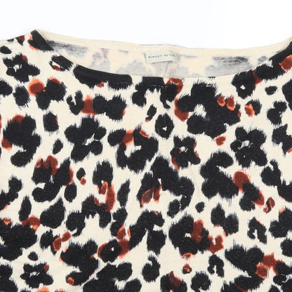 Minuet Womens Beige Animal Print  Pullover Jumper Size L