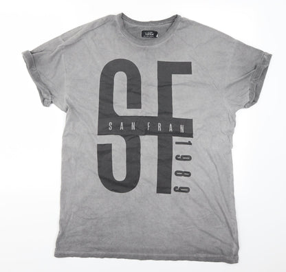 Topman Mens Grey    T-Shirt Size L  - San Francisco