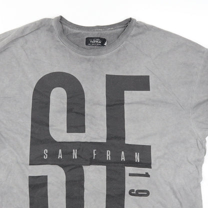 Topman Mens Grey    T-Shirt Size L  - San Francisco