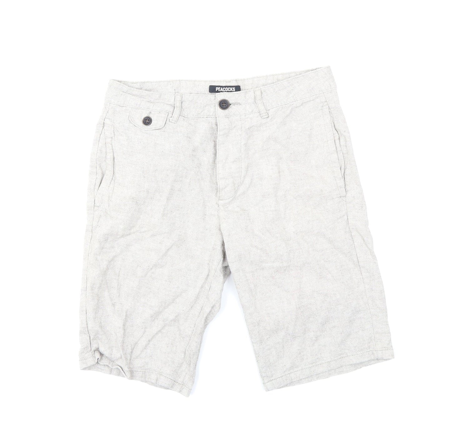 Peacocks Mens Grey   Chino Shorts Size 30 in