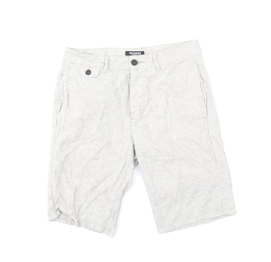 Peacocks Mens Grey   Chino Shorts Size 30 in