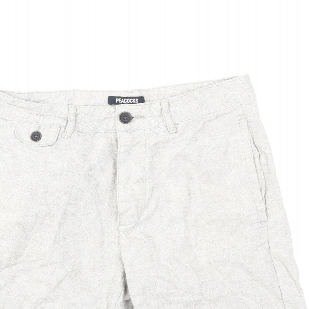 Peacocks Mens Grey   Chino Shorts Size 30 in