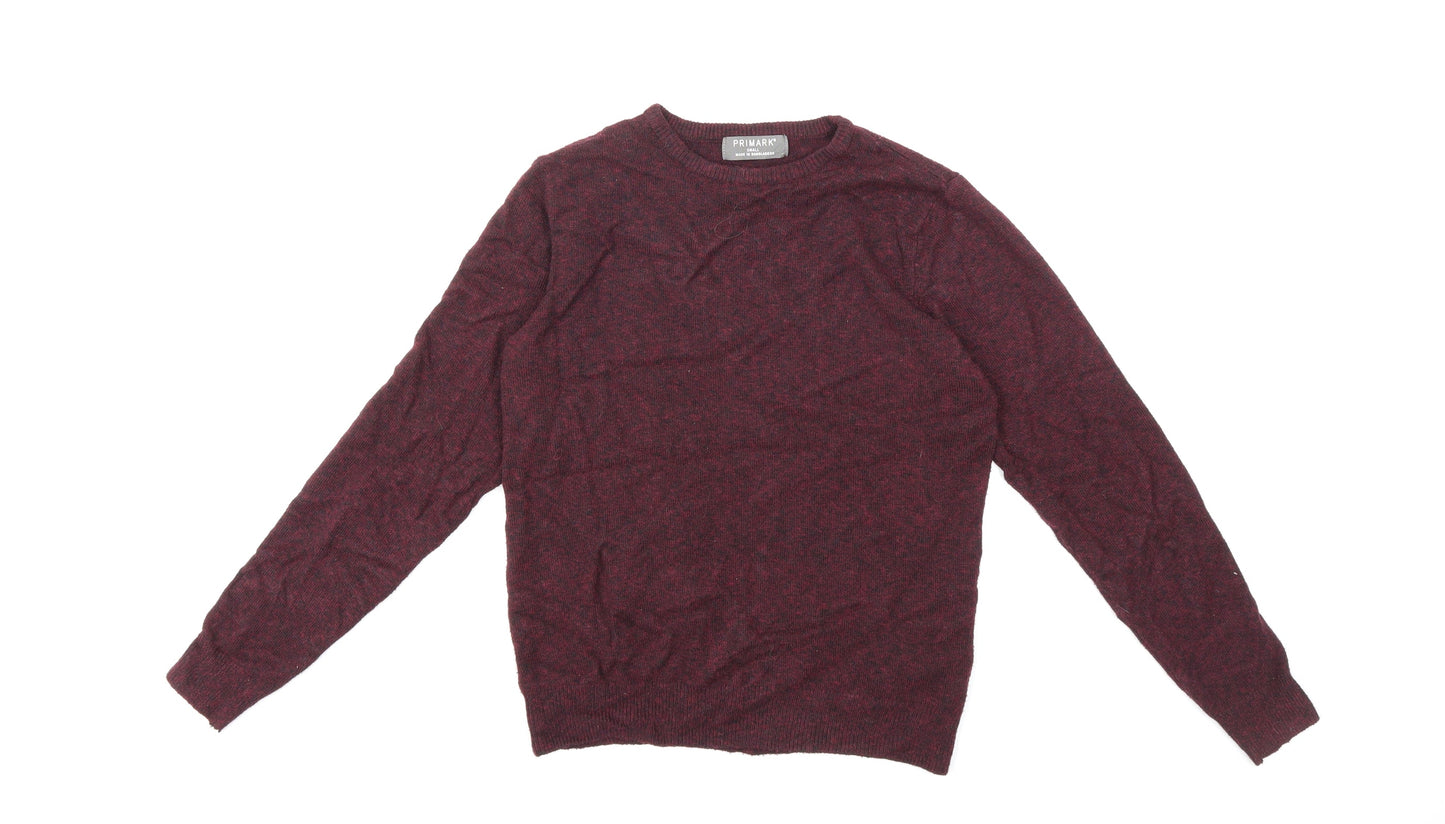 Primark Mens Red  Knit Pullover Jumper Size S