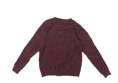 Primark Mens Red  Knit Pullover Jumper Size S