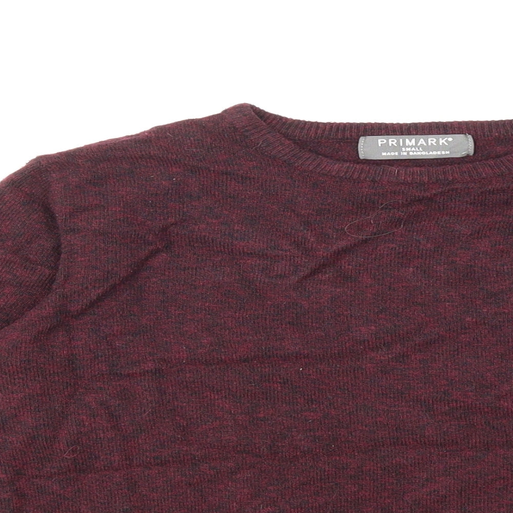 Primark Mens Red  Knit Pullover Jumper Size S