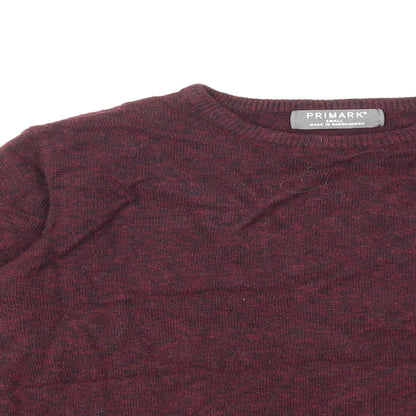 Primark Mens Red  Knit Pullover Jumper Size S