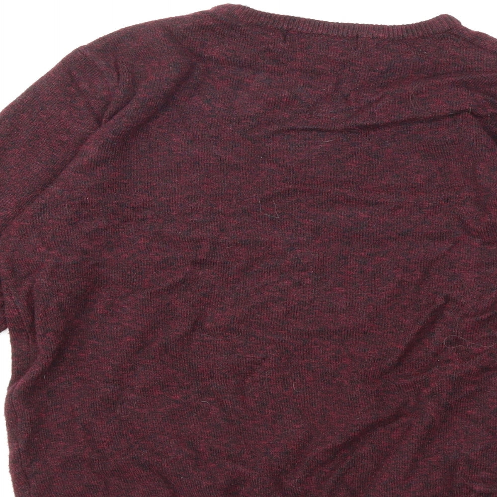 Primark Mens Red  Knit Pullover Jumper Size S