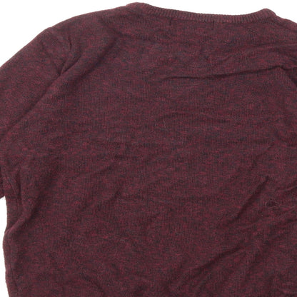 Primark Mens Red  Knit Pullover Jumper Size S
