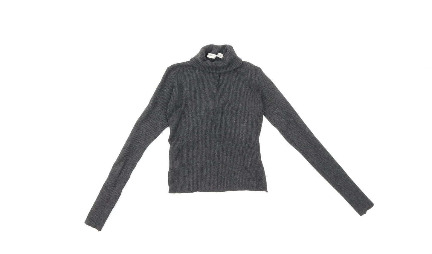Pull&Bear Womens Grey  Knit Pullover Jumper Size S