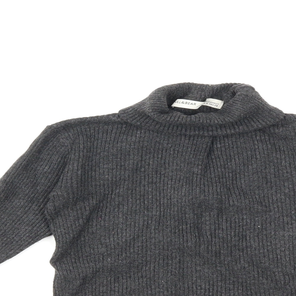 Pull&Bear Womens Grey  Knit Pullover Jumper Size S