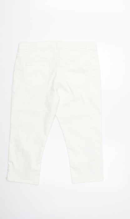 Womens UK Size 36 in Preworn Regular Fit Cropped White Jeans