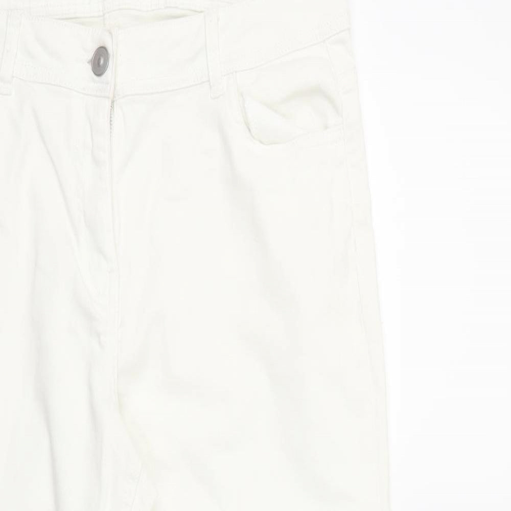 Womens UK Size 36 in Preworn Regular Fit Cropped White Jeans