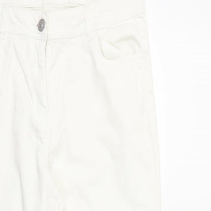 Womens UK Size 36 in Preworn Regular Fit Cropped White Jeans