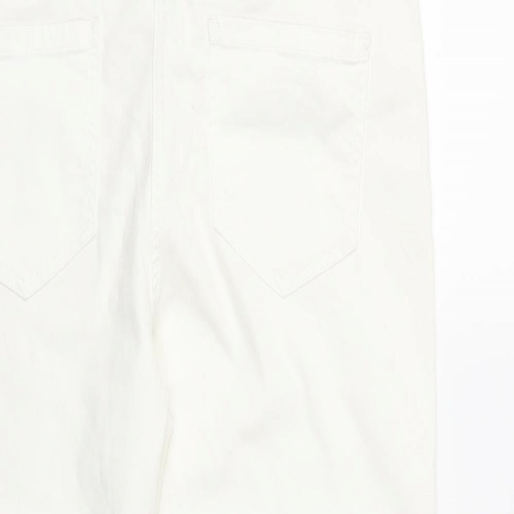 Womens UK Size 36 in Preworn Regular Fit Cropped White Jeans