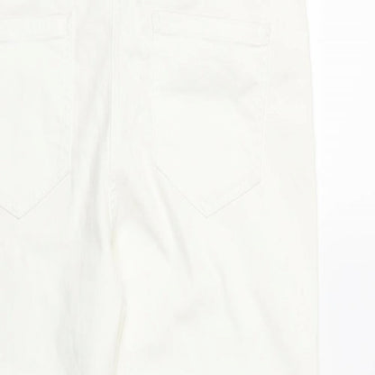 Womens UK Size 36 in Preworn Regular Fit Cropped White Jeans