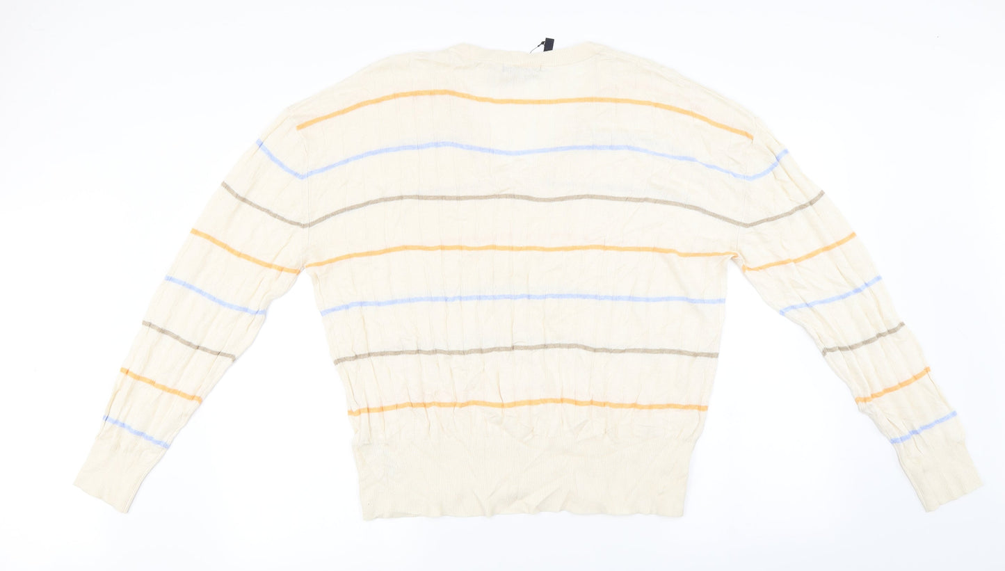Marks and Spencer  Womens Ivory Striped  Pullover Jumper Size XL