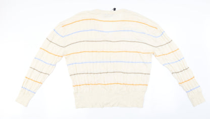 Marks and Spencer  Womens Ivory Striped  Pullover Jumper Size XL