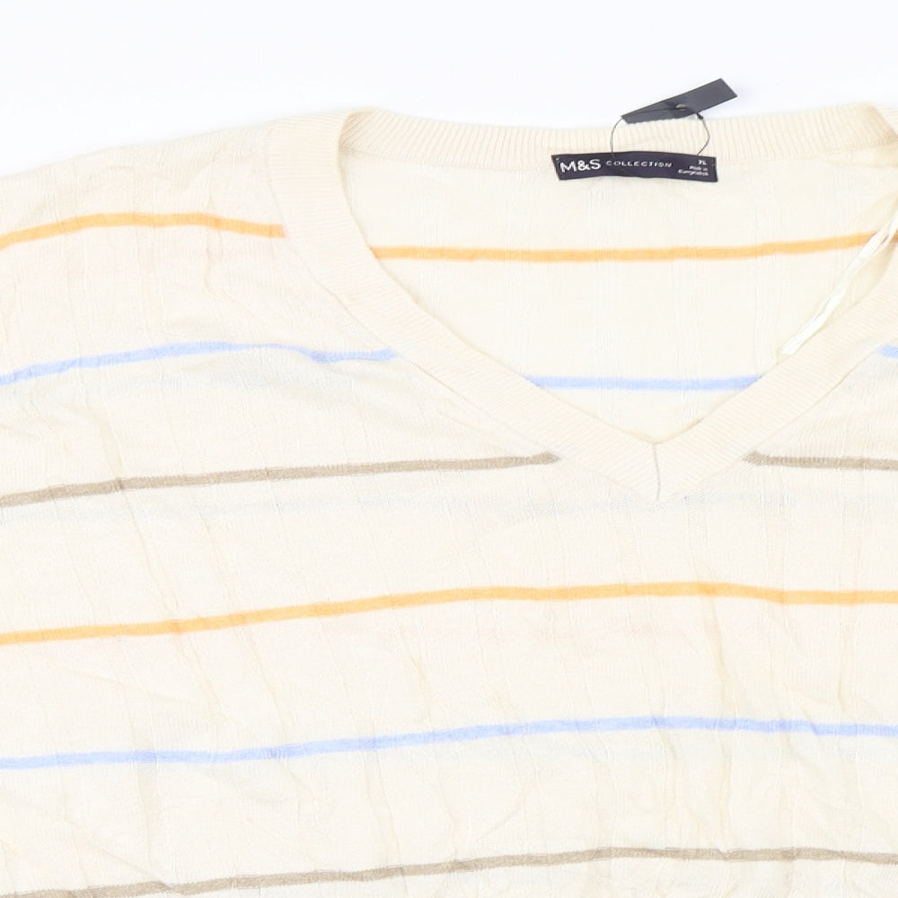 Marks and Spencer  Womens Ivory Striped  Pullover Jumper Size XL