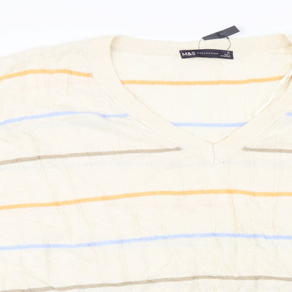 Marks and Spencer  Womens Ivory Striped  Pullover Jumper Size XL