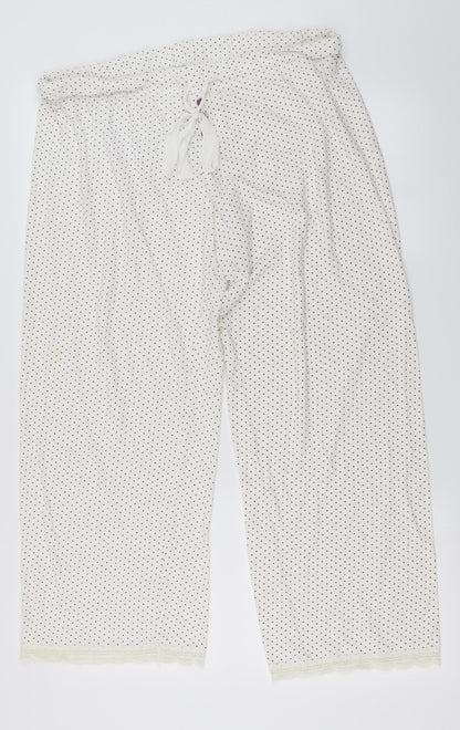 Secret Obsessions  Womens Ivory Polka Dot  Trousers  Size L L22 in