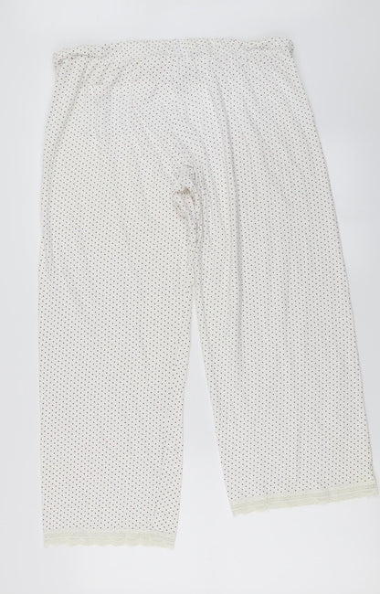 Secret Obsessions  Womens Ivory Polka Dot  Trousers  Size L L22 in