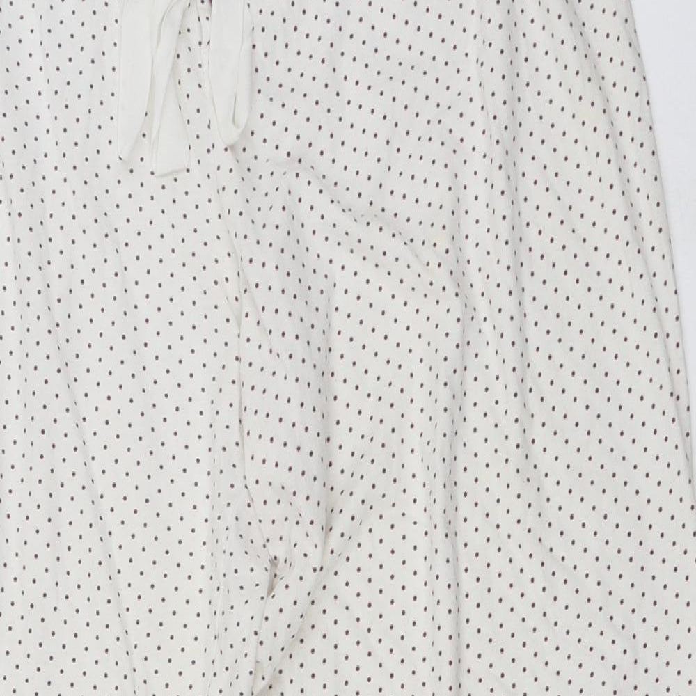 Secret Obsessions  Womens Ivory Polka Dot  Trousers  Size L L22 in