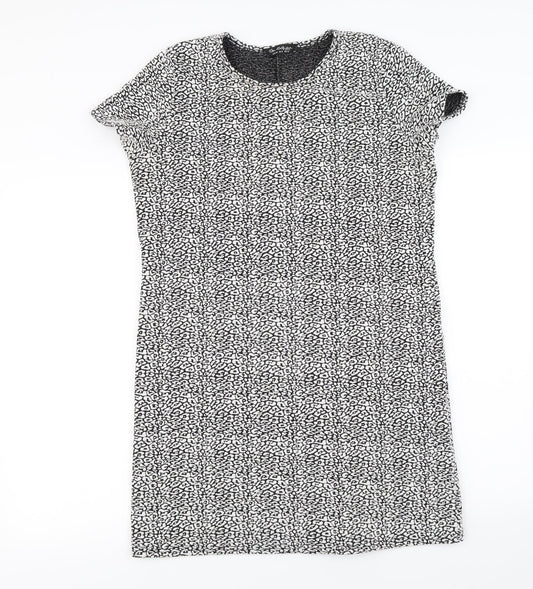 Miss Selfridge  Womens White Animal Print  A-Line  Size 10