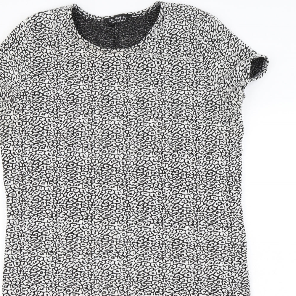 Miss Selfridge  Womens White Animal Print  A-Line  Size 10