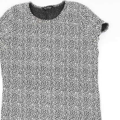Miss Selfridge  Womens White Animal Print  A-Line  Size 10