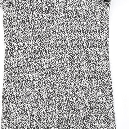 Miss Selfridge  Womens White Animal Print  A-Line  Size 10