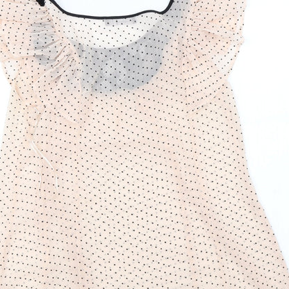 Atmosphere Womens Pink Polka Dot  Basic Blouse Size 10